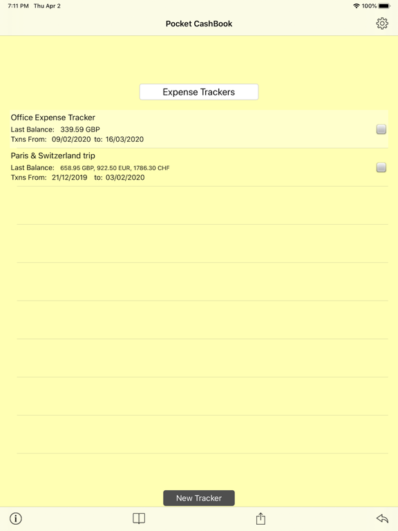 Pocket CashBook iPad screenshot 6 - Finance app