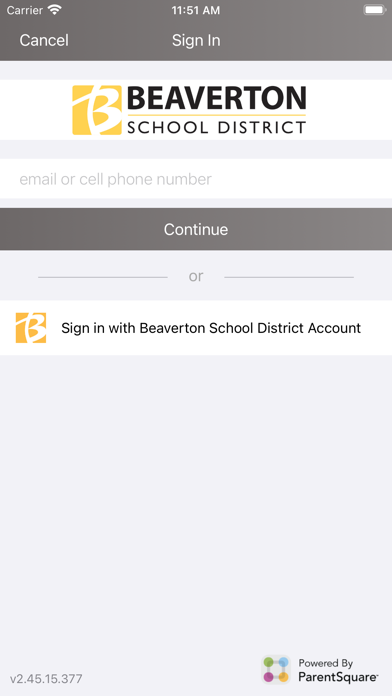 Beaverton School District Screenshot
