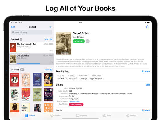 Reading List: Book Tracker iPad app afbeelding 1