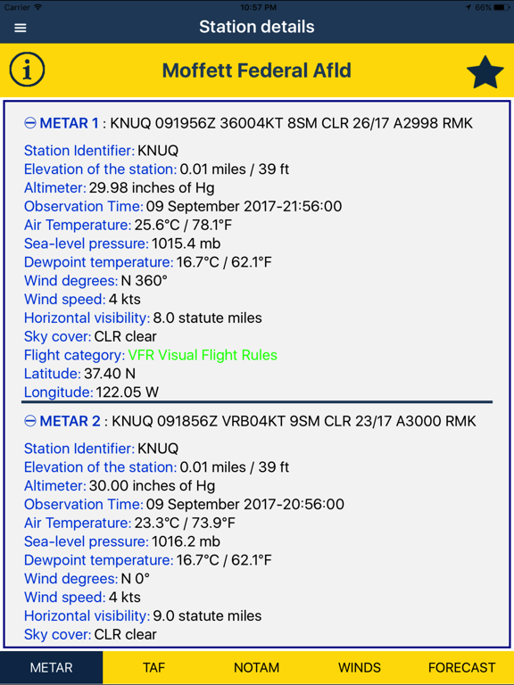 Screenshot #4 pour NOAA AWC Aviation Weather PRO