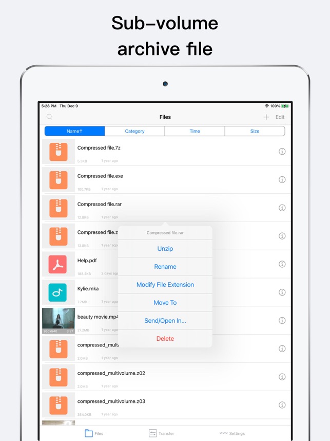 Unzip - apri files zip,rar,7z su App Store