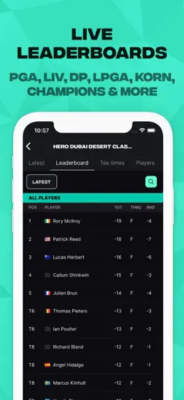 Game screenshot GLF: Golf Live Scores & News apk