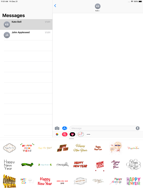 wish New Year stickers 2019 iPad screenshot