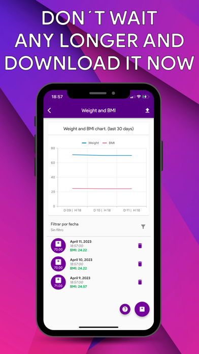Blood Pressure App Diary, BPD Screenshot