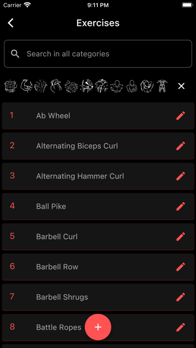 Screenshot #1 pour Lift4Fit Gym workout logger