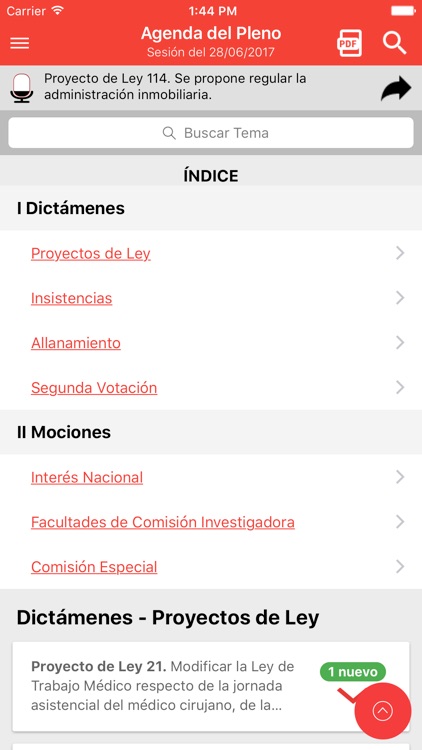 Agenda Documentada del Pleno