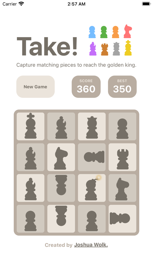#6. Take! - A Chess Puzzle Game (iOS) By: Wolk Creative