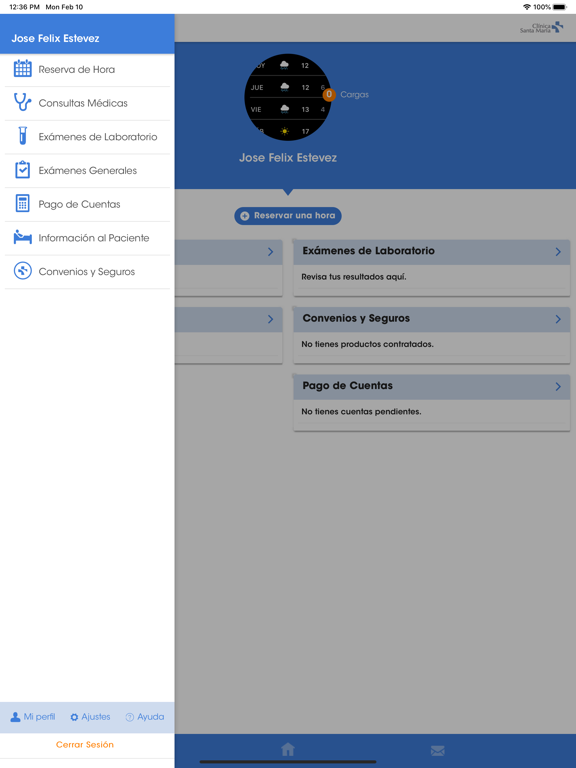 Clínica Santa María iPad screenshot 4 - Medical app