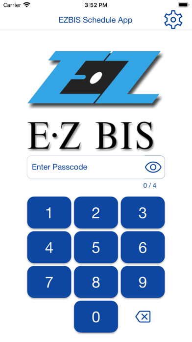 EZBIS Schedule Screenshot