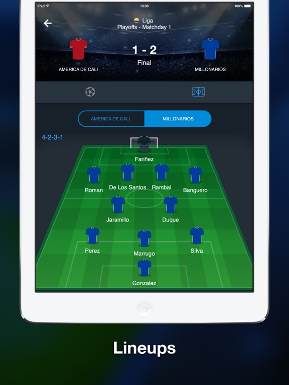 Colombian soccer scores iPad screenshot 4 - Sports app