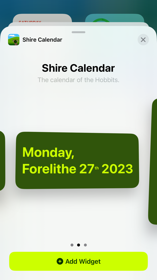 #2. Shire Calendar (macOS) Podle: Sebastian Staudt