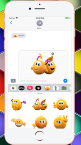 Banga Cute Emojis HD Stickers screenshot