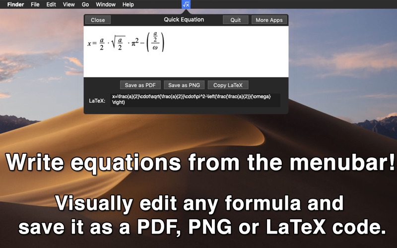 Quick Equation - Menu Edition