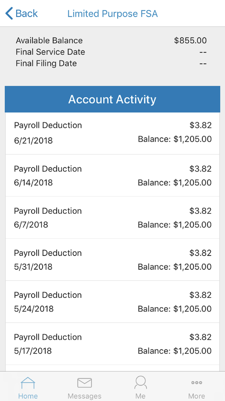 Paylocity Benefit Account screenshot 2