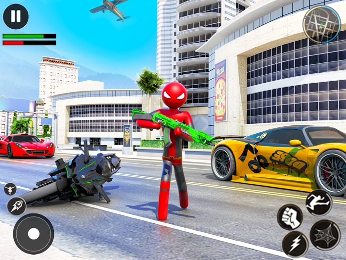 Flying Hero Stickman Superhero