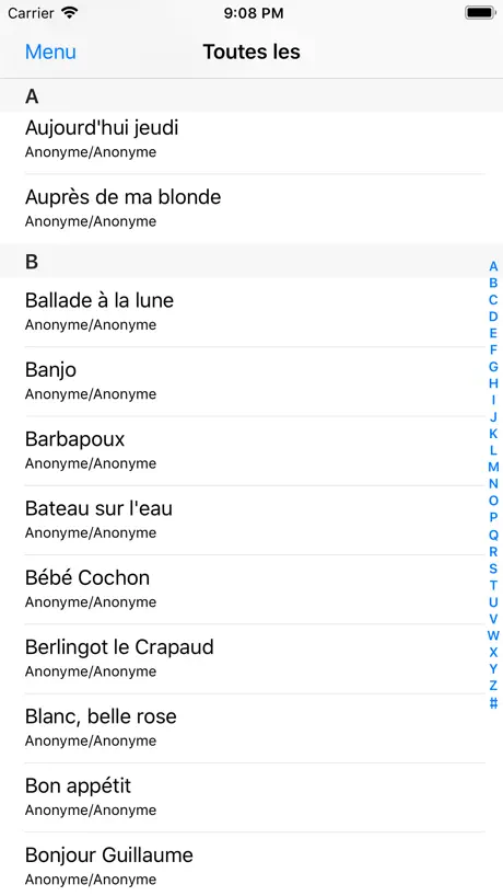 Chants et Chansons