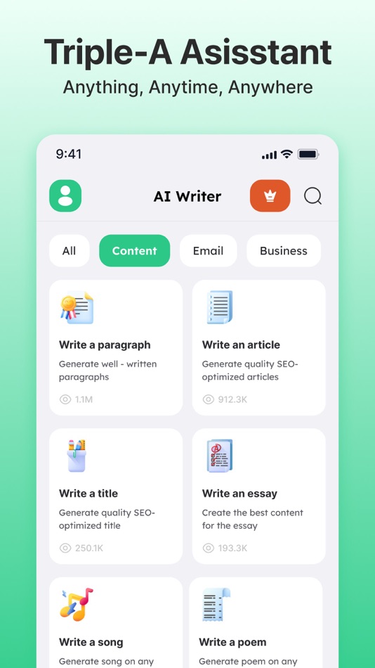 #4. AI Writer: Chatbot Assistant (iOS) 由: Busicard.io