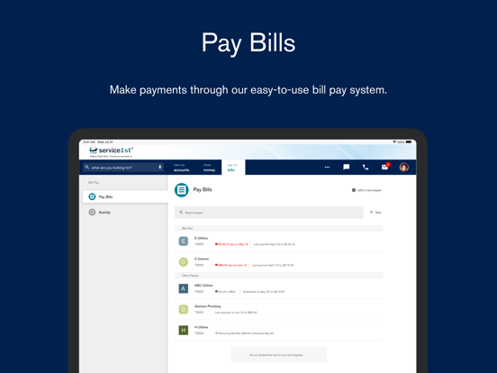 Service 1st Mobile Banking iPad screenshot 4 - Finance app