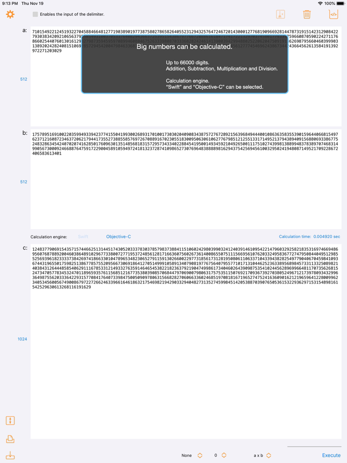 Big Number Calculator