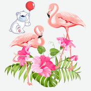 Flamingo & Bear Stickers