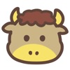 cute bison sticker icon