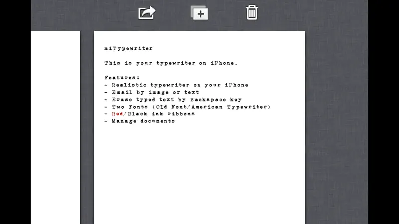 miTypewriter screenshot 2 of 2