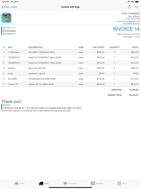 Nano Sales Manager iPad screenshot 5 - Business app