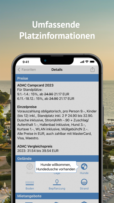 ADAC Camping / Stellplatz 2023 Screenshot