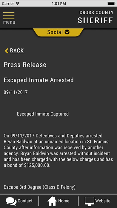 Cross County Sheriff Arkansas Screenshot