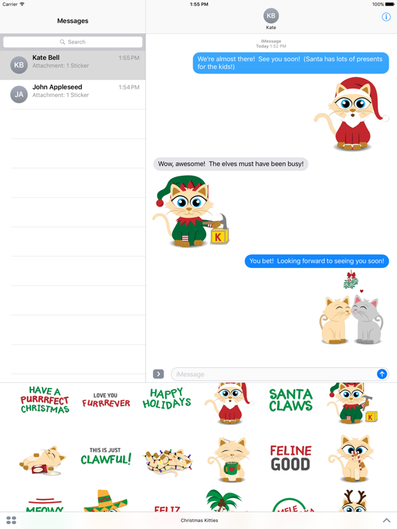 Christmas Kitties Sticker Pack iPad screenshot 2 - Stickers app