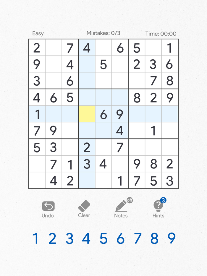Sudoku Classic Brain Puzzle