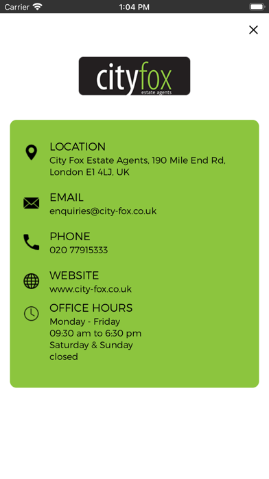 City Fox Estate Agents Screenshot