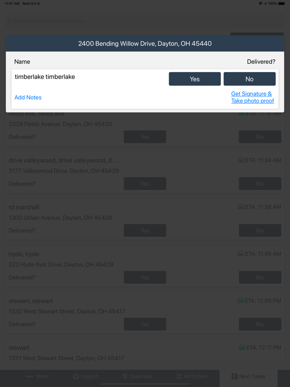 NeemDelivery iPad screenshot 4 - Productivity app
