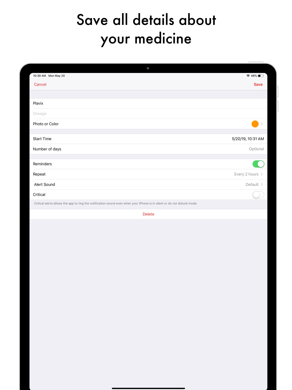 Pill Reminder Medication Alarm ipad screenshot 4