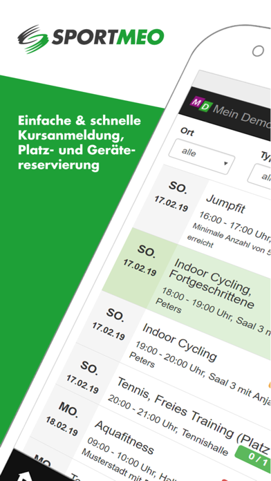SPORTMEO Kursverwaltung & mehr Screenshot