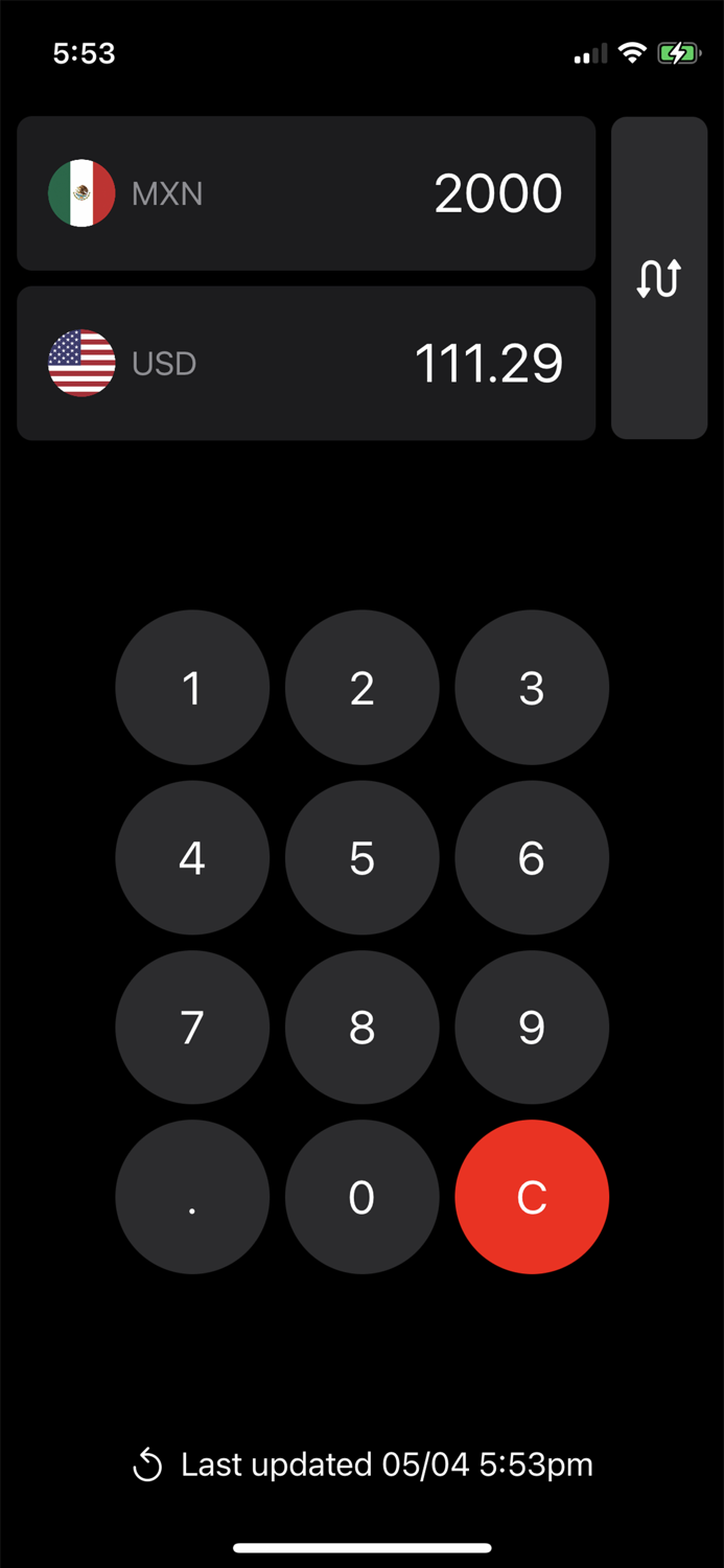 Pesos to Dollars Conversion