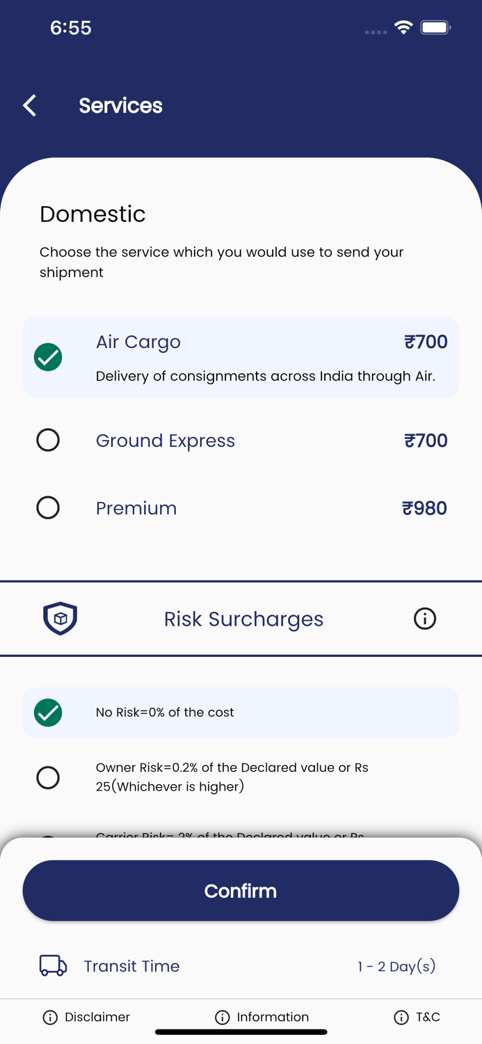 MyDTDC Book  Send  Track