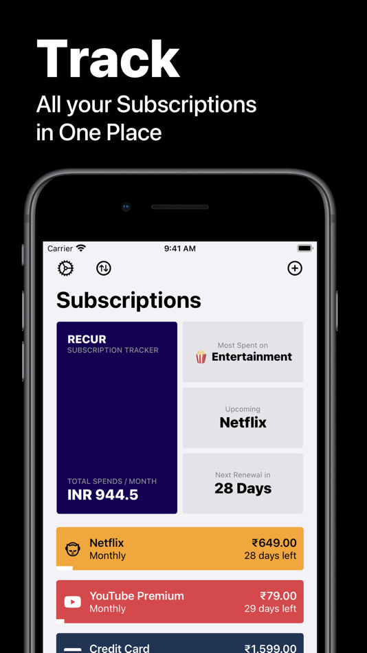 #1. Subscription Manager - Recur (iOS) 由: Swapnanil Dhol