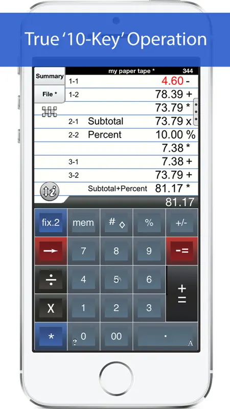 Adding Machine 10Key iPhone screenshot 1 of 5