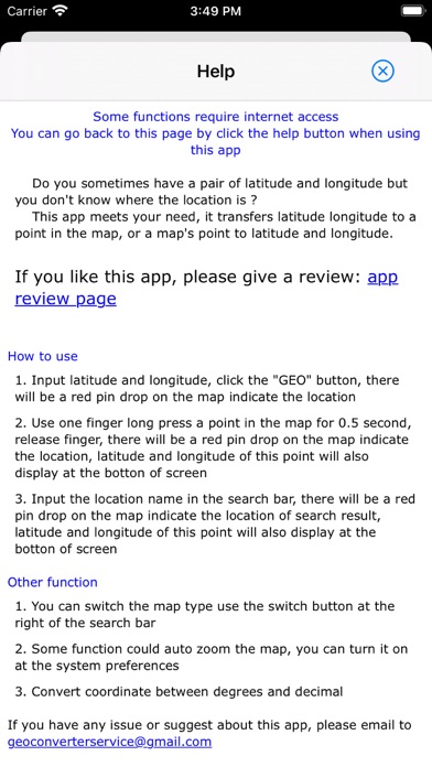 Geo converter -- location Screenshot