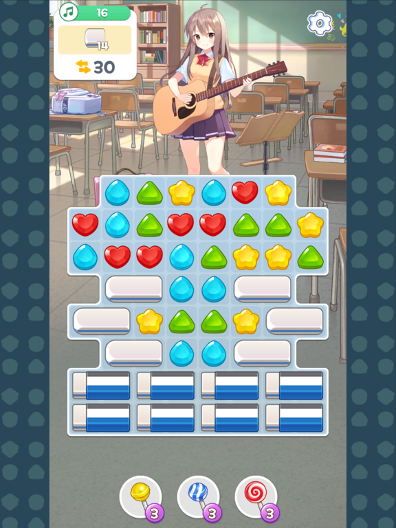 ギター少女マッチ3パズル - 癒し＆デコパズルのおすすめ画像2