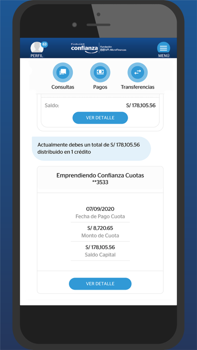 App de Financiera Confianza Screenshot