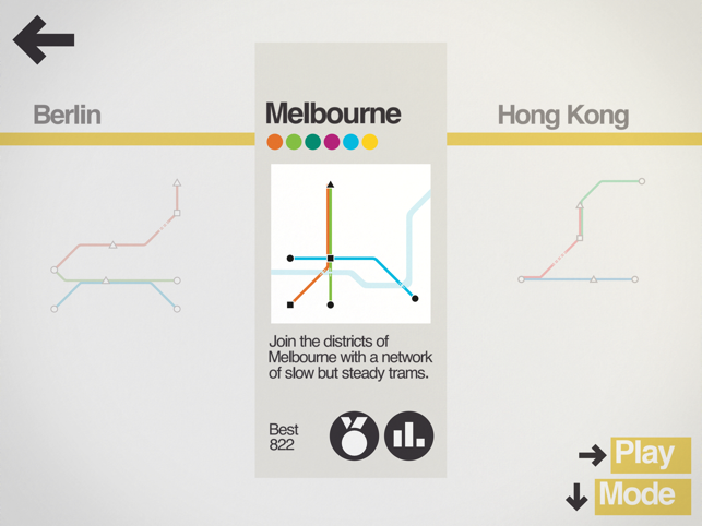 Mini Metro skærmbillede