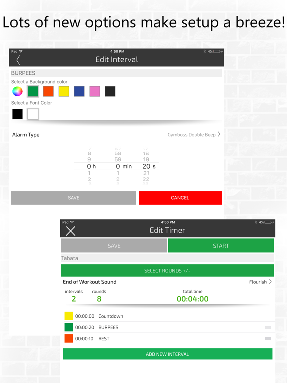Gymboss Interval Timer iPad screenshot 4 - Health & Fitness app