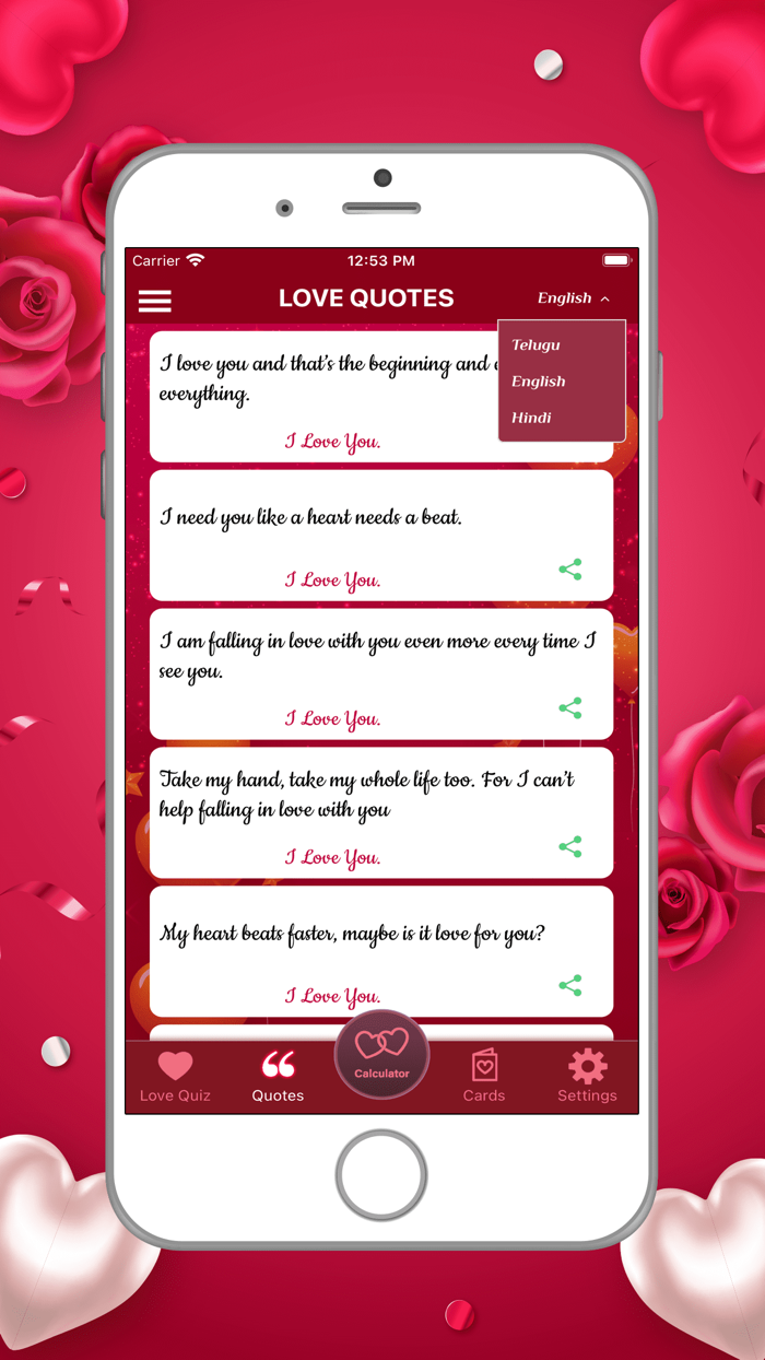 Love Quiz Cards Quotes