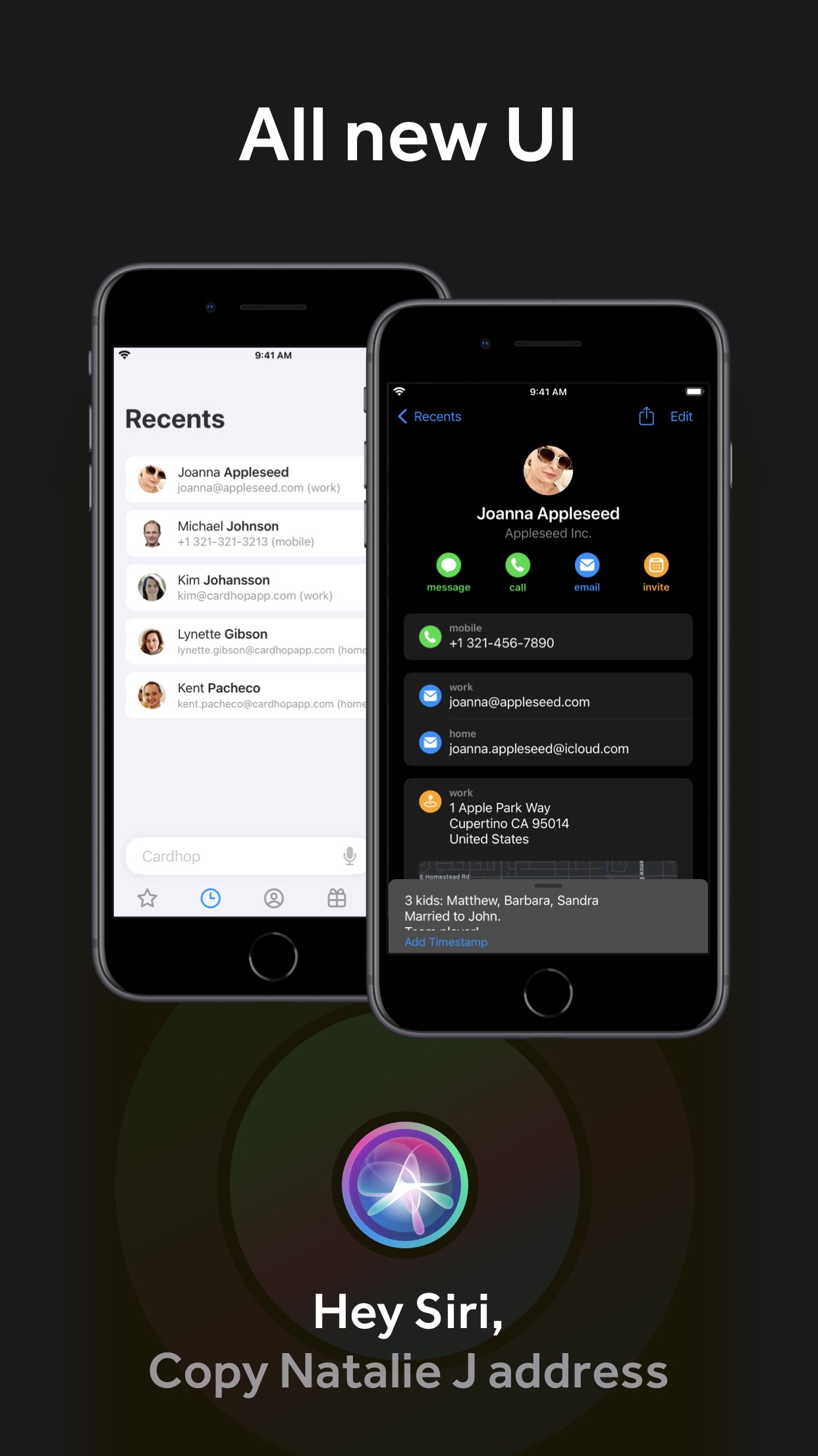 Screenshot do app Cardhop Contacts