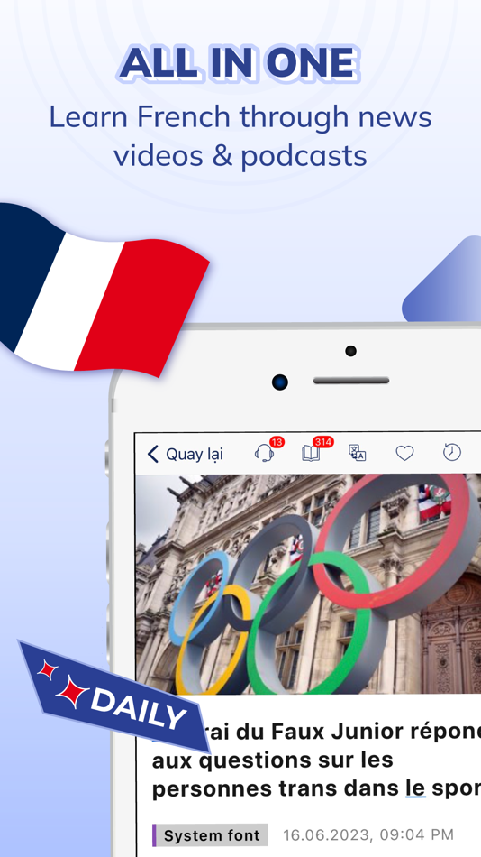 Todaii: Learn French by News - 1.0.7 - (iOS)