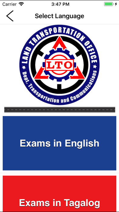 LTO Driver's License Exam Test Screenshot