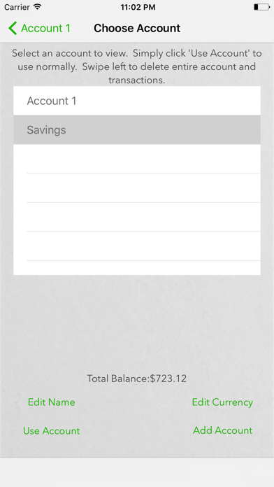 Bank Account Screenshot