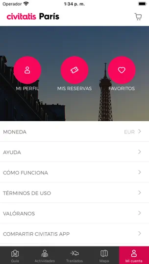 Captura de pantalla de Guía De París De Civitatis.com en iPhone 7
